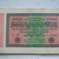 Billetes extranjeros: BILLETE ALEMANIA. 20.000 MARCOS. 20-2-1923. MARCA I.