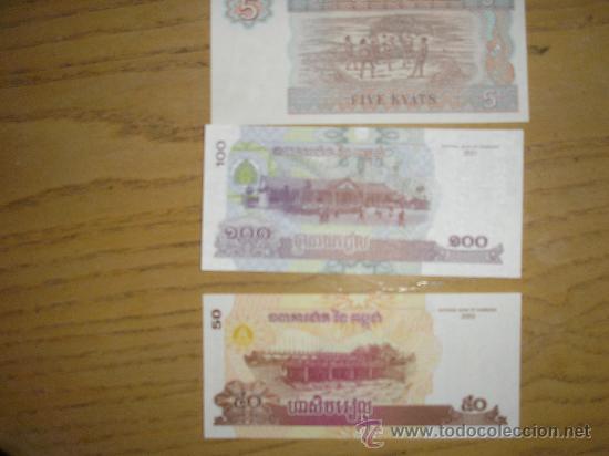 Billetes extranjeros: lote billetes de camboya y myanmar sin circular - Foto 1