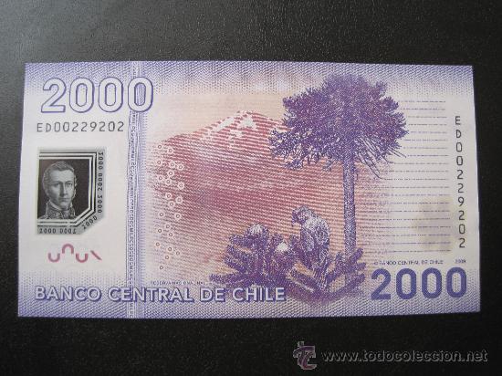 Billetes extranjeros: Chile 2000 pesos 2009 polimero SC - Foto 2