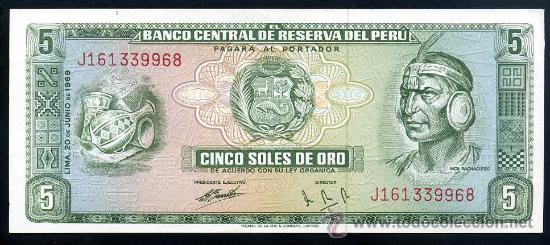 Billetes extranjeros: PERU : 5 Soles 1969  S/C  Pick 99a - Foto 1