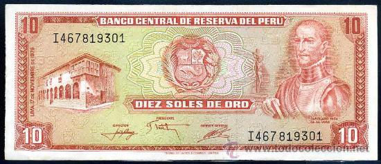 Billetes extranjeros: PERU : 10 Soles 1976  S/C - Foto 1