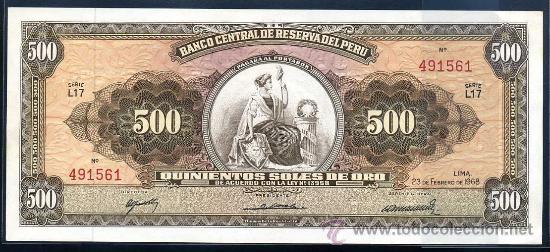 Billetes extranjeros: PERU : 500 Soles 1968  S/C  Pick 87 - Foto 1