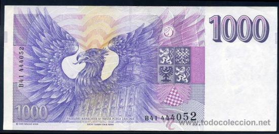 Billetes extranjeros: REPUBLICA CHECA : 1000 Coronas 1993 EBC+  Pick 8a - Foto 2