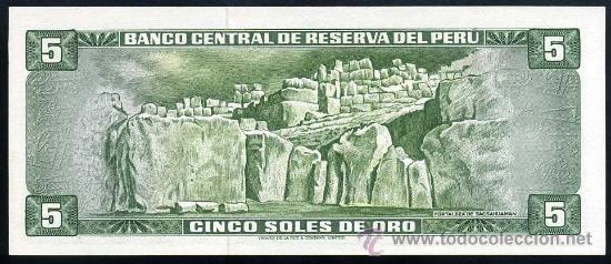 Billetes extranjeros: PERU : 5 Soles 1969  S/C  Pick 99a - Foto 2