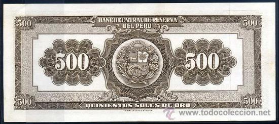 Billetes extranjeros: PERU : 500 Soles 1968  S/C  Pick 87 - Foto 2