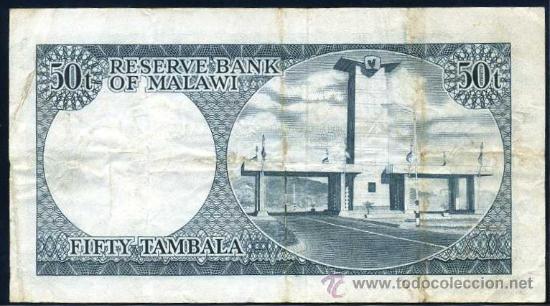 Billetes extranjeros: MALAWI : 50 Tambala 1971  MBC  Pick 5 - Foto 2