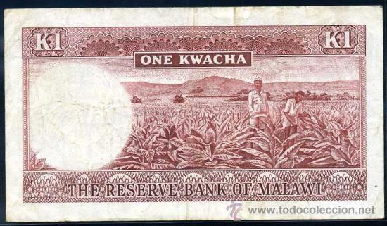 Billetes extranjeros: MALAWI : 1 Kwacha 1971  MBC+  Pick 6 - Foto 2