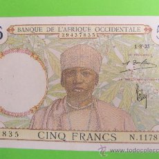 Billetes extranjeros: 5 CINQ FRANCS , 1-81935 BANQUE DE L'AFRIQUE OCCIDENTALE - AFRICA. Lote 29674285