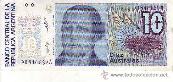 Billetes extranjeros: argentina billete 10 australes - Foto 1