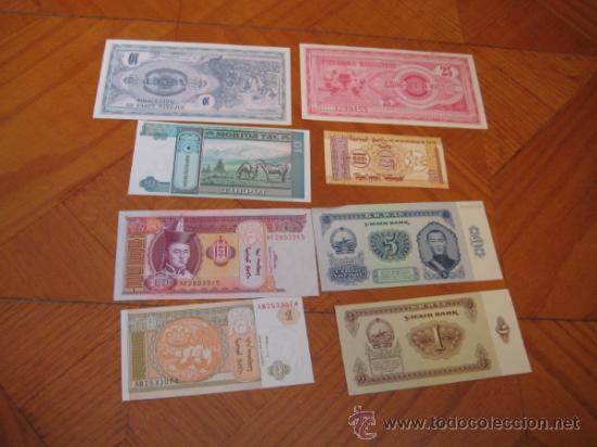 Billetes extranjeros: 8 billetes diferentes de Mongolia. Sin circular. - Foto 1