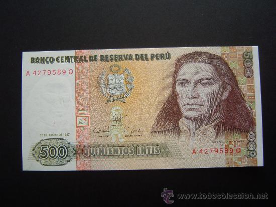 Billetes extranjeros: BILLETE DE PERU, 500 INTIS, 26 JUNIO 1987 - Foto 1