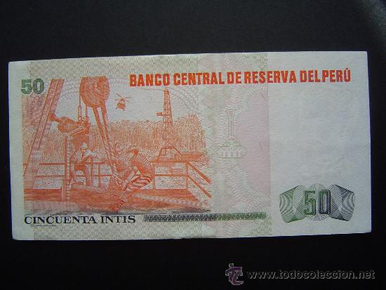 Billetes extranjeros: BILLETE DE PERU, 50 INTIS, 26 JUNIO 1987 - Foto 2