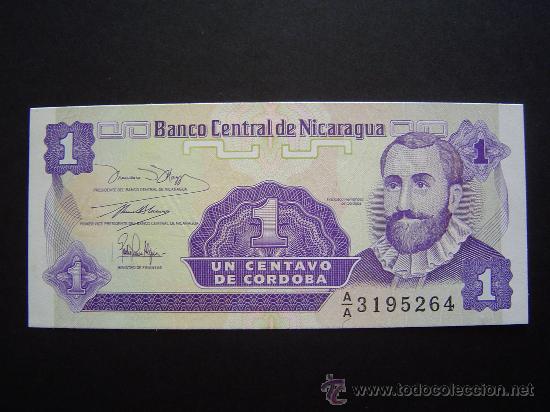 Billetes extranjeros: BILLETE DE  NICARAGUA, 1 CENTAVO - Foto 1