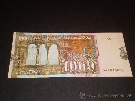 Billetes extranjeros: MACEDONIA 1000 denar 2009 UNC - Foto 2
