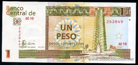 Billetes extranjeros: CUBA : 1 Peso Convertible 2007 S/C - Foto 1