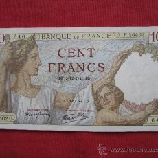 Billetes extranjeros: BILLETE DE CENT FRANCS , 100, BANQUE DE FRANCE , 4-12-1941. Lote 33204943