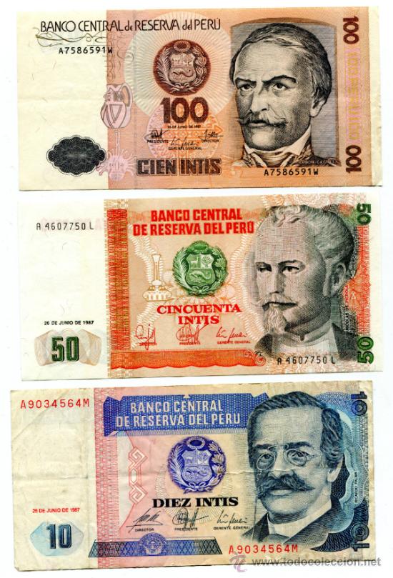 Billetes extranjeros: 3 billetes del Per&uacute;.  2 sin circular. - Foto 1
