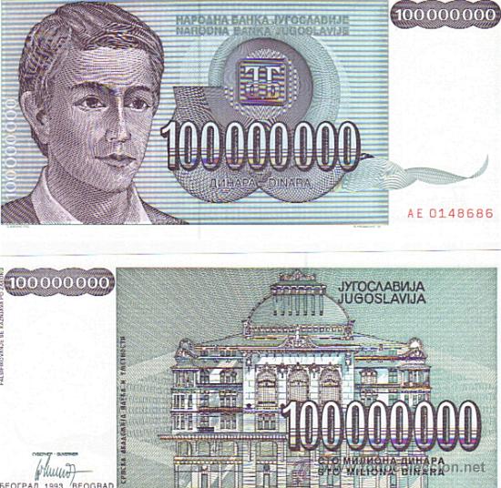 Billete 100 000 000 Yugoslavia Dinara Sold Through Direct Sale