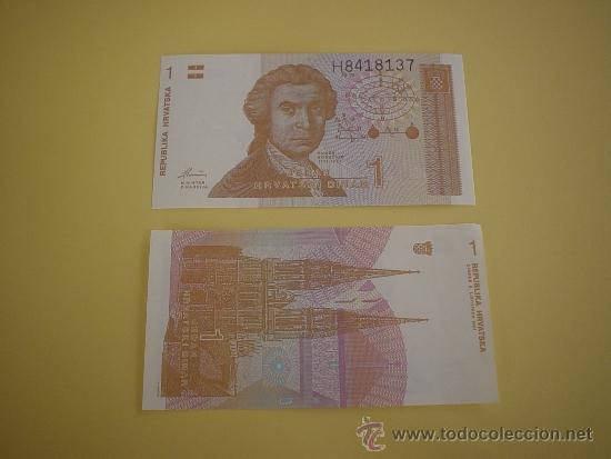 Billetes extranjeros: BILLETE 1 DINAR - CROACIA - SC - Foto 1