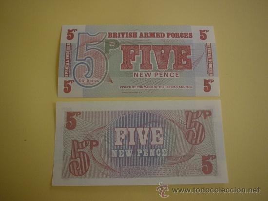 Billetes extranjeros: BILLETE 5 NEW PENCE - BRITISH ARMED FORCES - SC - Foto 1