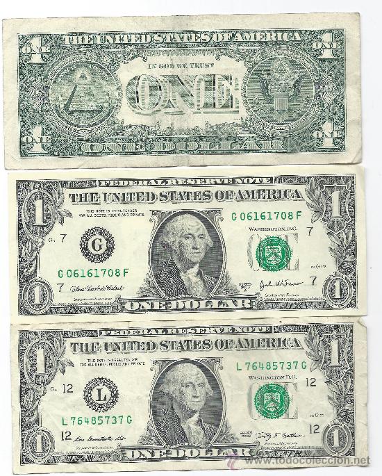 Billetes extranjeros: 4734- 4 BILLETES DE 1 $ USA - Foto 1