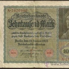Billetes extranjeros: ALEMANIA. 10000 MARK 19.1.1922. PICK 70.. Lote 38219077