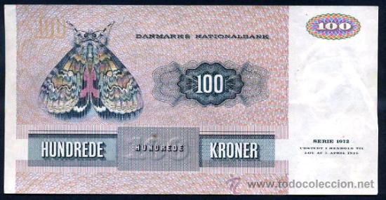 Billetes extranjeros: DINAMARCA : 100 Coronas 1972  Pick 51a  Aprox. EBC - Foto 2