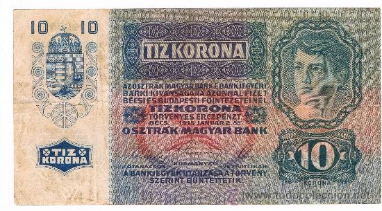 Billetes extranjeros: HUNGRIA 10 KORONA A&Ntilde;O 1915 - Foto 1