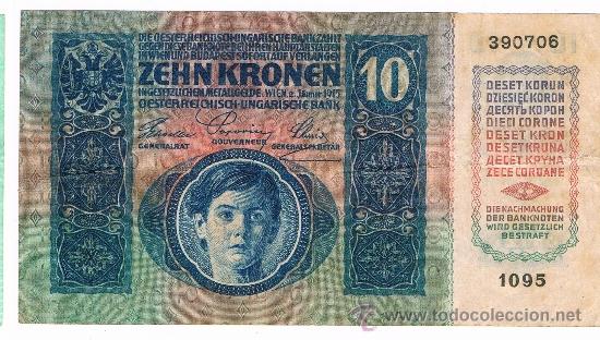 Billetes extranjeros: HUNGRIA 10 KORONA A&Ntilde;O 1915 - Foto 2