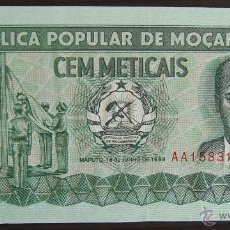 Billetes extranjeros: BILLETE DE MOZAMBIQUE: 100 METICAIS DE 1989 PLANCHA