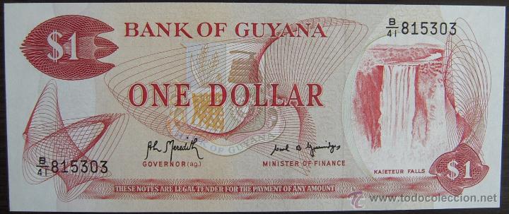 Billetes extranjeros: BILLETE DE GUYANA: 1 DOLLAR DE 1989 PLANCHA - Foto 1