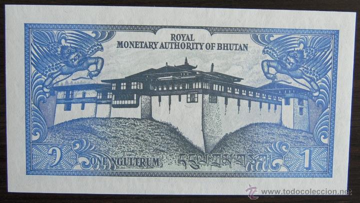 Billetes extranjeros: BILLETE DE BUTHAN: 1 GULTRUM DE1986 PLANCHA - Foto 1