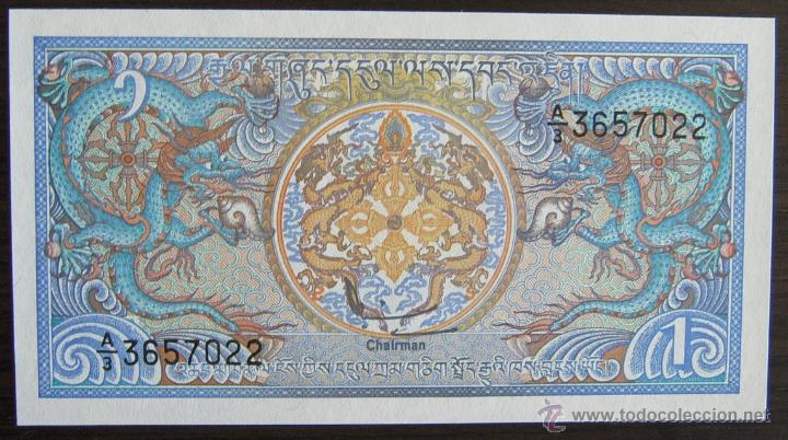 Billetes extranjeros: BILLETE DE BUTHAN: 1 GULTRUM DE1986 PLANCHA - Foto 2