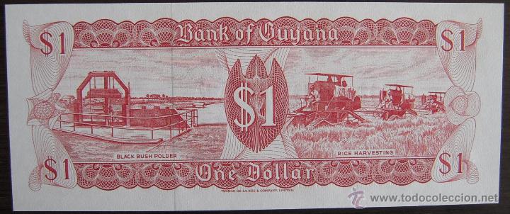 Billetes extranjeros: BILLETE DE GUYANA: 1 DOLLAR DE 1989 PLANCHA - Foto 2