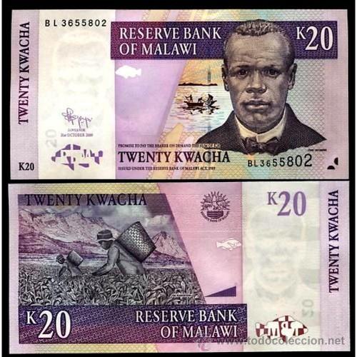 Billetes extranjeros: MALAWI 20 KWACHA 2009 SC PLANCHA - Foto 1