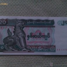 Billetes extranjeros: BILLETE MYANMAR. BIRMANIA. 20 KYATS. 1994. SIN CIRCULAR