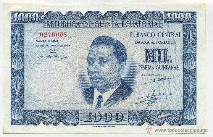Billetes extranjeros: Guinea ecuatorial. 1000 pesetas 1969. EBC - Foto 1