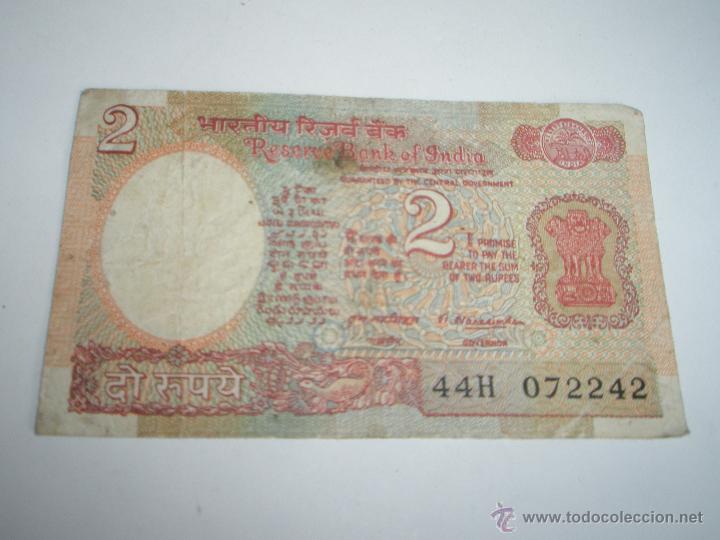 Billetes extranjeros: BILLETE-INDIA-TWO RUPEES-. - Foto 1