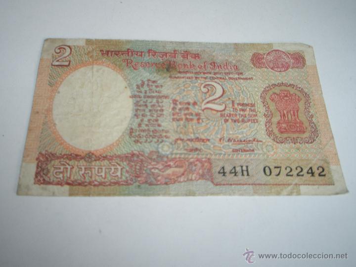 Billetes extranjeros: BILLETE-INDIA-TWO RUPEES-. - Foto 2