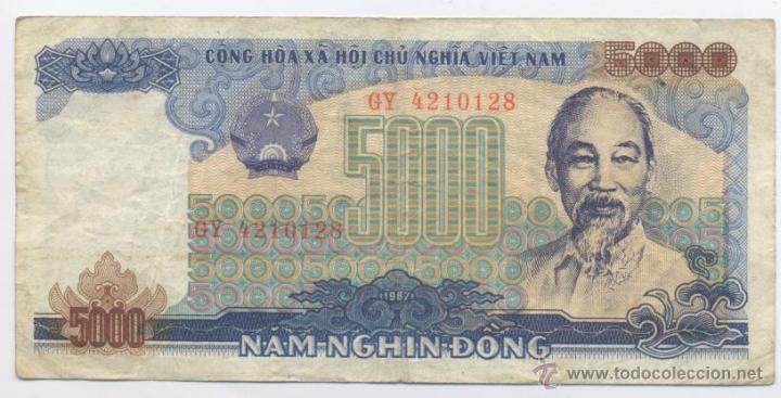 Billetes extranjeros: VIET NAM- 5000 DONG- 1987 - Foto 1