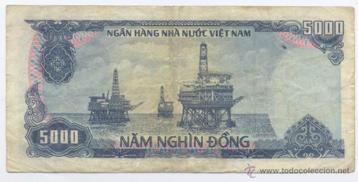 Billetes extranjeros: VIET NAM- 5000 DONG- 1987 - Foto 2