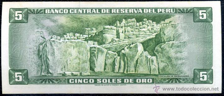 Billetes extranjeros: PERU: 5 SOLES 1974 - PICK 99 C  S/C - Foto 2