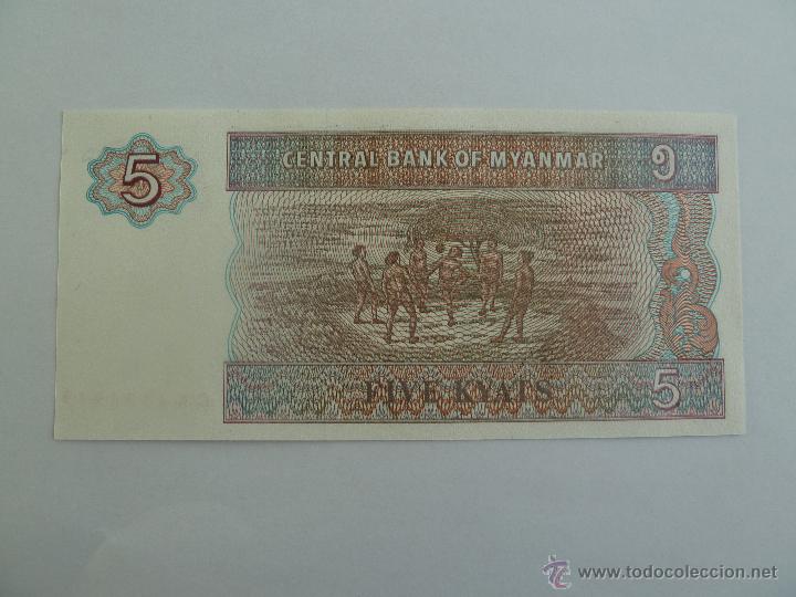 Billetes extranjeros: BILLETE 5 KYAT MYANMAR SIN CIRCULAR - Foto 2