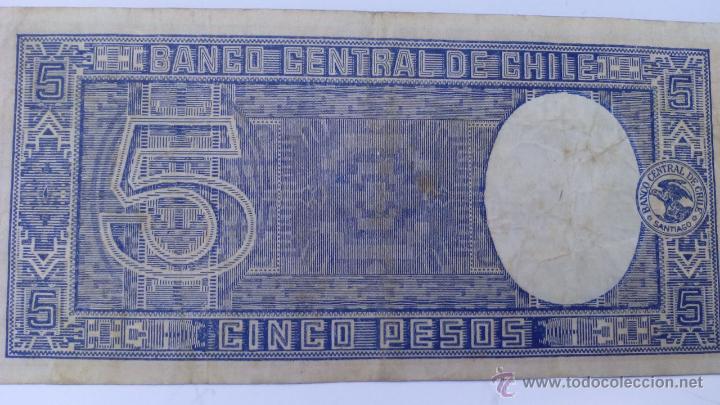 Billetes extranjeros: BILLETE DE CHILE, 5 PESOS - Foto 2