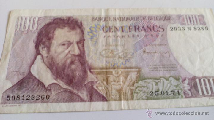 Billets internationaux: BILLETE DE BELGICA, 100 FRANCOS DE 1974