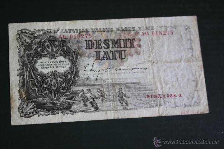 Billetes extranjeros: LETONIA, 10 LATU 1938 - Foto 1