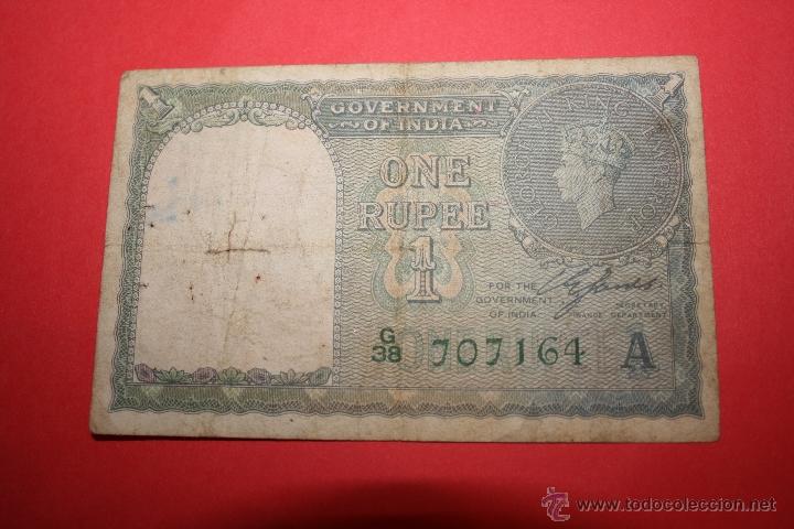 Billetes extranjeros: INDIA, 1 RUPEE 1940 - Foto 2