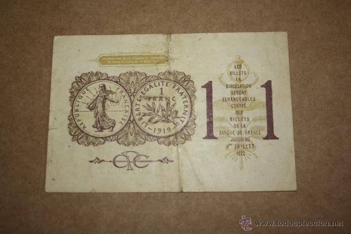 Billetes extranjeros: FRANCIA,1 FRANCO, CASA DE COMERCIO DE PARIS - Foto 2