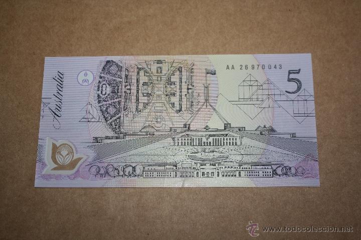 Billetes extranjeros: AUSTRALIA, 5 DOLARES 1992 - Foto 2