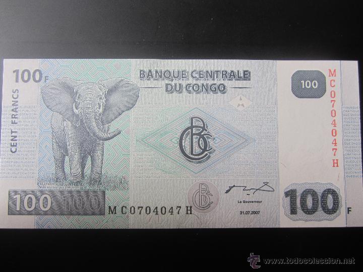 Billetes extranjeros: Congo. 100 francos 2007 - Foto 1